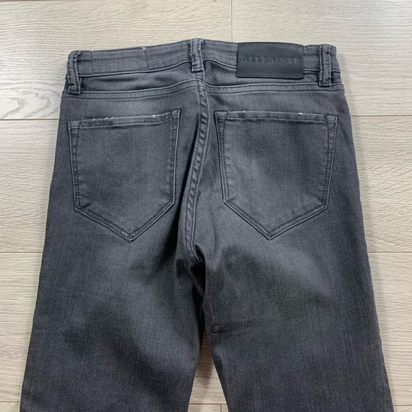 All Saints Mast Low Rise Skinny Vintage Grey Distressed Jeans - Picture 7 of 14